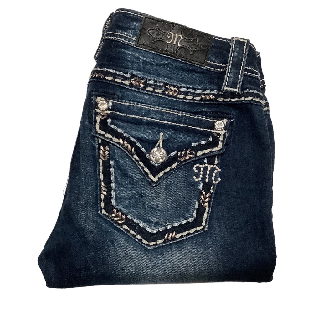 MISS ME Embellished Signature‎ Capri Jeans Size 28